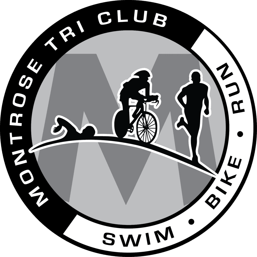 Montrose Triathlon Club logo with swimmer, cyclist, and runner icons.