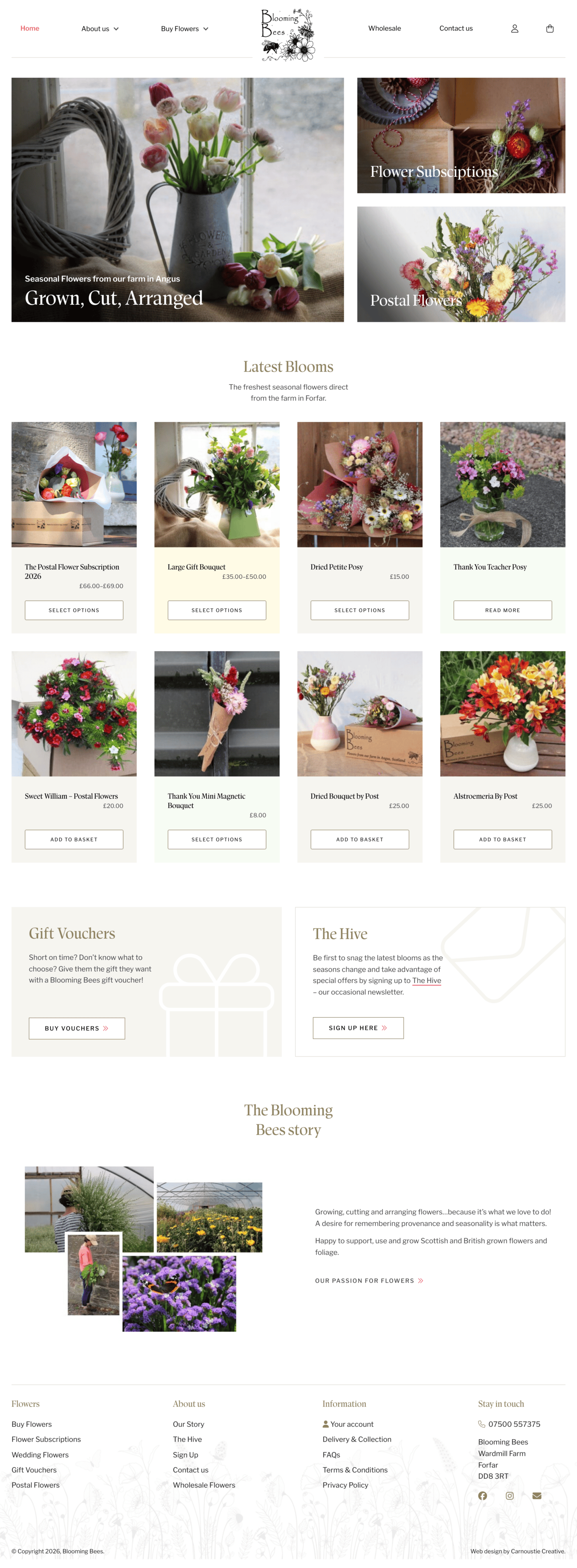 www.bloomingbees.co.uk desktop screenshot