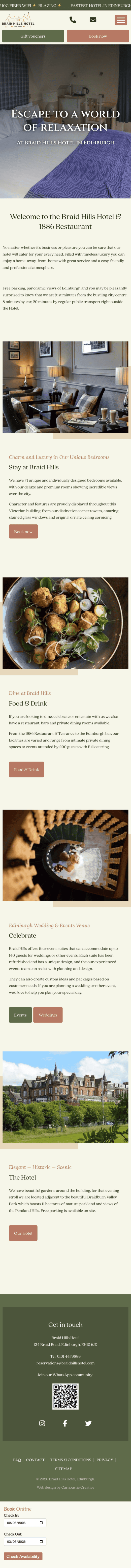 www.braidhillshotel.com mobile screenshot