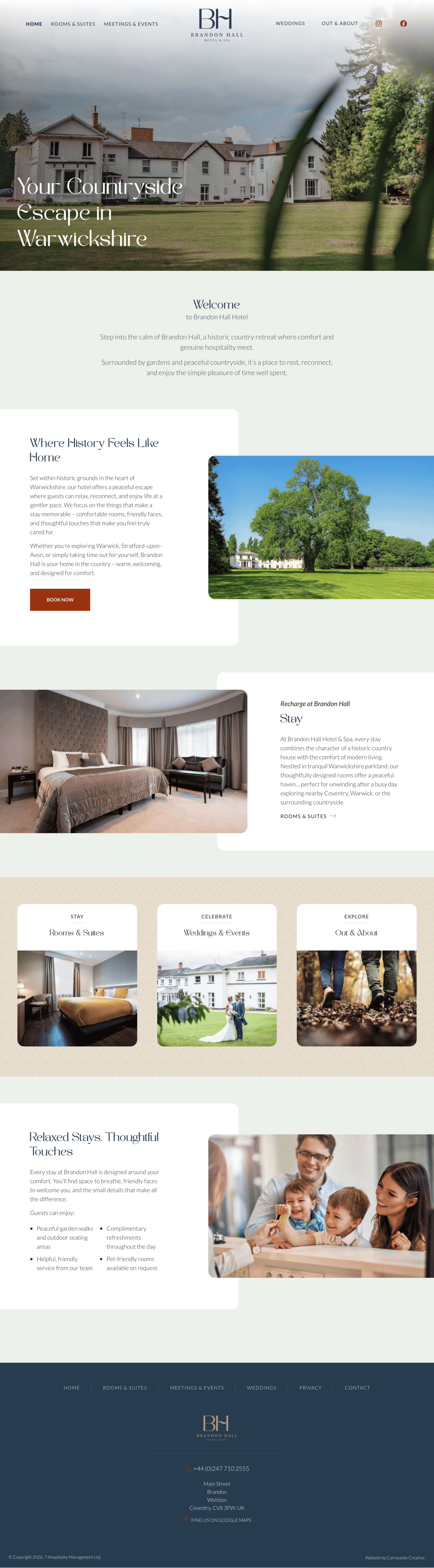 www.brandonhallhotelandspa.com desktop screenshot