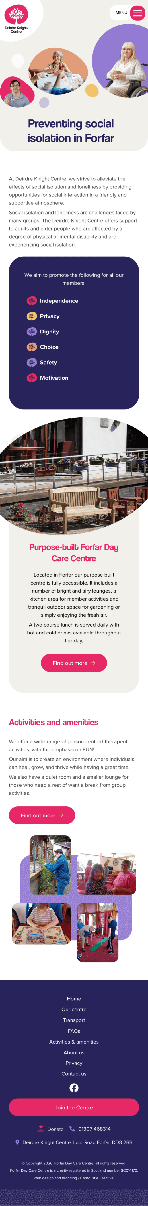 www.deirdreknightcentre.com mobile screenshot