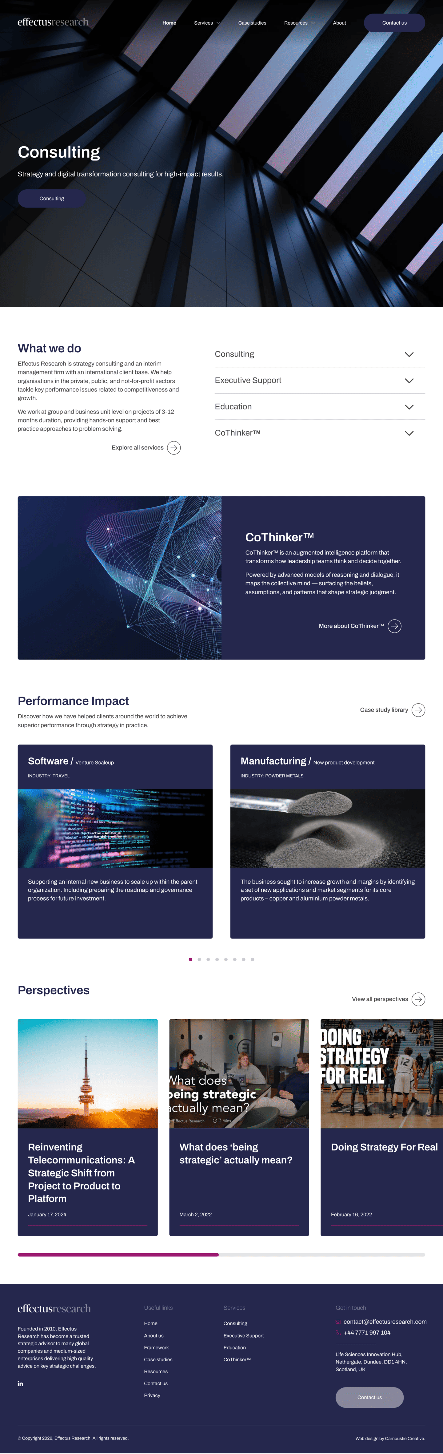 www.effectusresearch.com desktop screenshot