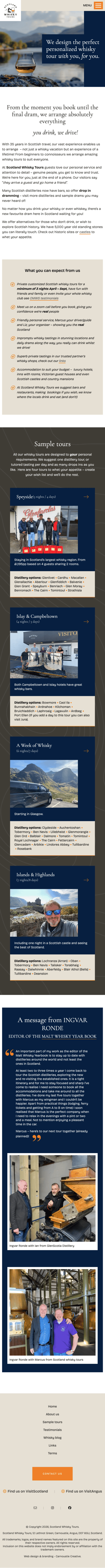 www.scotlandwhiskytours.com mobile screenshot