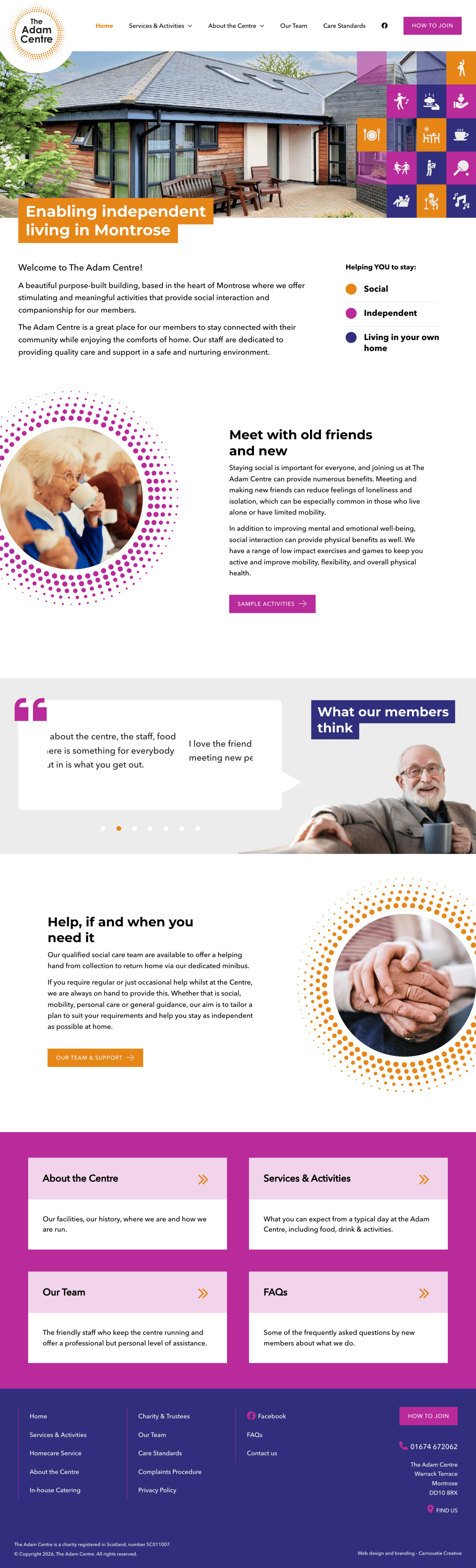 www.theadamcentre.co.uk desktop screenshot